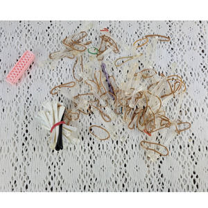 Vintage Plastic Perm Rod Curlers Set of 69 & Permanent End Paper Beauty Hair Lot